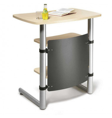 Stehpult MULTI M, manuell höhenverstellbar 120cm (H), 83x56cm (BxT), rechteckig, ahorn / silber