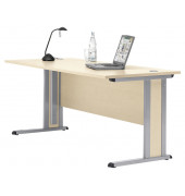 Schreibtisch MULTI M, 74cm (H), 160x80cm (BxT), rechteckig, ahorn / silber