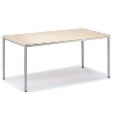 Besprechungstisch Deskin-Line, 72cm (H), 180x80cm (BxT), 8 Personen, rechteckig, ahorn / silber