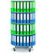Ordnerdrehsäule 219603 lichtgrau, 4 Etagen, 96 Ordner, 167x80cm (HxØ)