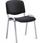 Besucherstuhl ISO, schwarz / silber, ohne Armlehnen, 4-Fuß-Gestell