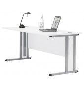 Schreibtisch Basic MULTI M, 74cm (H), 160x80cm (BxT), rechteckig, weiß / anthrazit