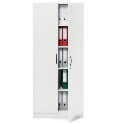 Aktenschrank MULTI M 258487, Holz abschließbar, 5 OH, 80 x 183,5 x 42 cm, weiß