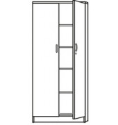 Aktenschrank MULTI M 269596, Holz abschließbar, 6 OH, 80 x 220 x 42 cm, lichtgrau