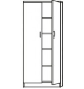 Aktenschrank MULTI M 269599, Holz abschließbar, 6 OH, 80 x 220 x 42 cm, weiß