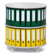 Ordnerdrehsäule 269955 lichtgrau, 2 Etagen, 48 Ordner, 85x80cm (HxØ)