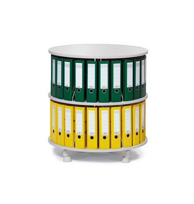 Ordnerdrehsäule 269955 lichtgrau, 2 Etagen, 48 Ordner, 85x80cm (HxØ)