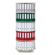 Ordnerdrehsäule 269959 lichtgrau, 6 Etagen, 144 Ordner, 229x80cm (HxØ)
