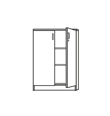 Aktenschrank MULTI M 272031, Holz abschließbar, 3 OH, 120 x 114,5 x 42 cm, lichtgrau