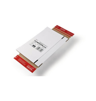 Maxibriefkarton Kurierpaket CP065.52 weiß, bis DIN A5, innen 216x139x29mm, Kraftliner Wellpappe 1-wellig
