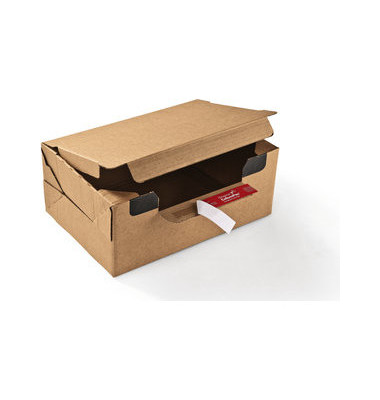 Versandkarton Return Box M CP069.04 braun, bis DIN A5+, innen 282x191x140mm, Kraftliner Wellpappe 1-wellig