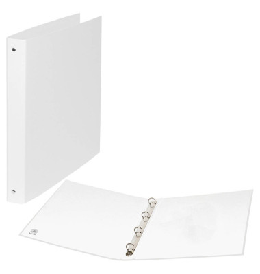 Ringbuch ohne 326498000, A4 4 Ringe 20mm Ring-Ø Karton/Polypropylen weiß