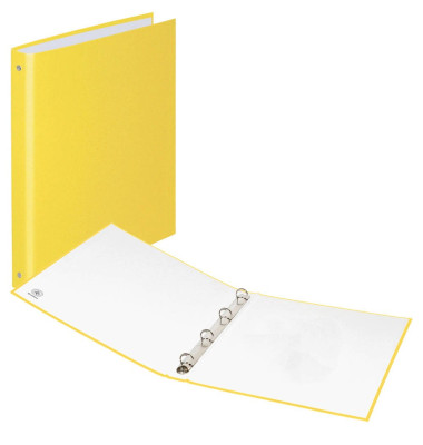 Ringbuch ohne 326498008, A4 4 Ringe 20mm Ring-Ø Karton/Polypropylen gelb