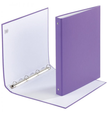 Ringbuch ohne 3733001F-23, A4 4 Ringe 20mm Ring-Ø Karton/Polypropylen violett