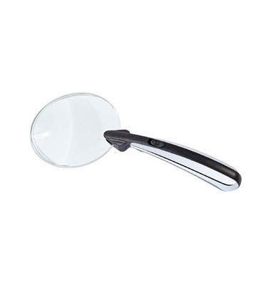 Leselupe rahmenlos mit LED sw/ch 18,5x8cm rund