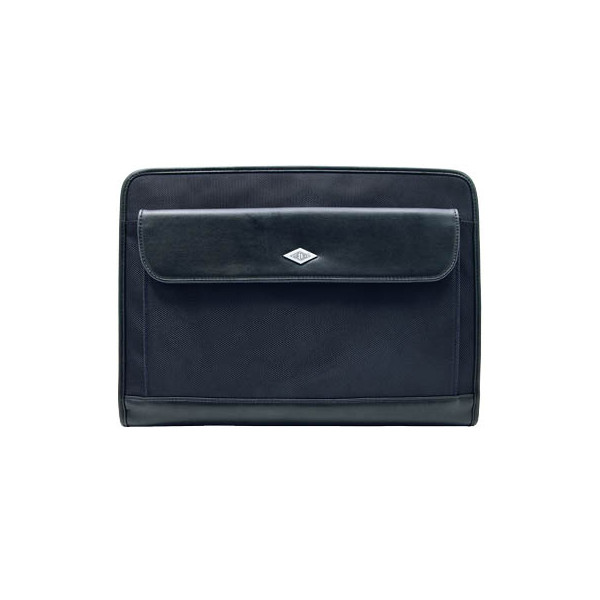 4003801792415 - Werner Dorsch Elegance - Mappe mit Reißverschluss für Dokumente - Kunstleder texturiertes Nylon - Schwarz