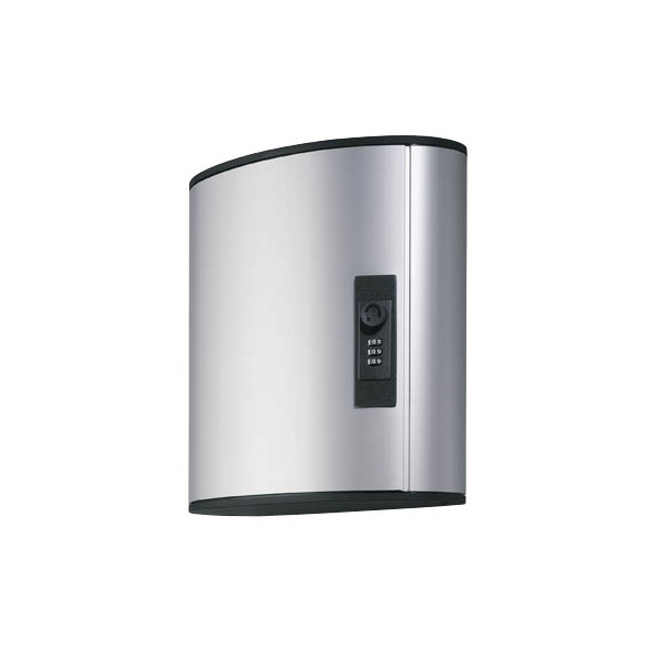 4005546107455 - Certeo - Schlüsselschrank key box code 302 x 28 x 118 cm (b x h x t) inkl 6 key clip Schlüsselanhänger (farbig sortiert) Aluminium silber metallic