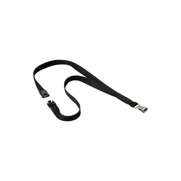 4005546808611 - Textilband SOFT COLOUR Ausweishalter 15 x 44 cm (B x L) Sicherheitsverschluss Karabinerhaken schwarz 10 St Pack