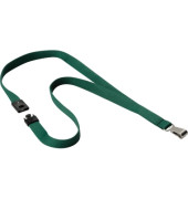 Textilband 15 mm f&uuml;r Namensschilder dunkelgr&uuml;n, mit 12 mm Karabinerhaken