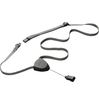 Textilband 10 mm, l&auml;ngenverstellbar, schwarz, f&uuml;r Namensschilder.