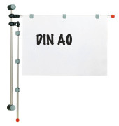 Planhalter Wandpresenter grau 2Alu Arm + 3 Mag.Clip