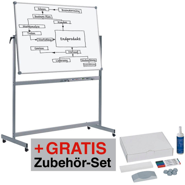 4002390041195 - Stativdrehtafel-Whiteboard MAULpro 6336784 225x195x65cm (BxHxT) kunststoffbeschichtet Aluminiumrahmen 4002390041195 Maul