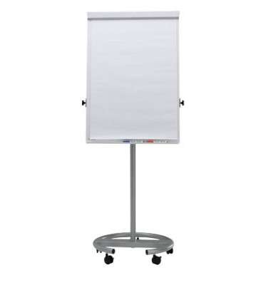 Flipchart MAULoffice Rundfuß, 6375095, 70x100cm, silber, mit Rollen, mit 2 Seitenarmen