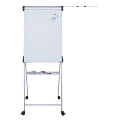 Flipchart MAULpro, 6377095, 69x96cm (BxH), silber, mit Rollen, mit 1 Seitenarm
