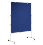 Moderationstafel Professional, 120x150cm, Textil + Textil (beidseitig), pinnbar, mit Rollen, blau + blau