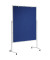 Moderationstafel Professional, 120x150cm, Textil + Textil (beidseitig), pinnbar, mit Rollen, blau + blau