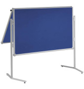 Moderationstafel, 120x150cm, Textil + Textil (beidseitig), pinnbar, klappbar, blau + blau