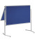 Moderationstafel, 120x150cm, Textil + Textil (beidseitig), pinnbar, klappbar, blau + blau