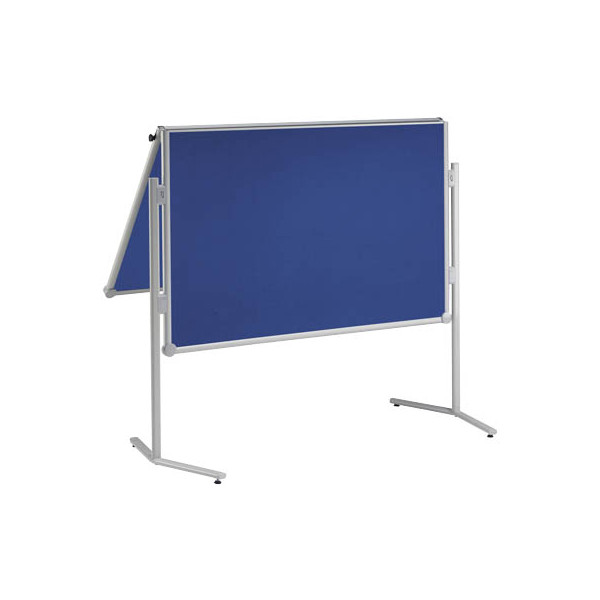 4002390024280 - Moderationstafel 120x150cm Textil + Textil (beidseitig) pinnbar klappbar blau + blau 4002390024280 Hebel