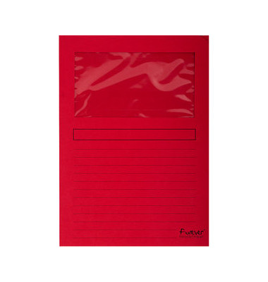 Sichtmappen Forever 50105E, A4 rot Recyclingkarton 120g