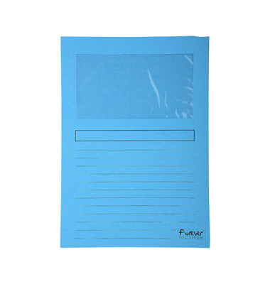 Sichtmappen Forever 50106E, A4 blau Recyclingkarton 120g