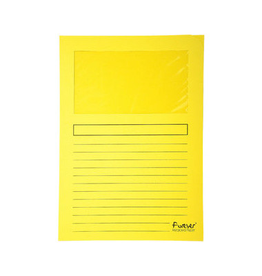 Sichtmappen Forever 50109E, A4 gelb Recyclingkarton 120g