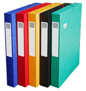 Heftbox Scotten 50810E, A4 je 2x ro/blau/gr&uuml;n/gelb/schwarz, 4cm F&uuml;llh&ouml;he, Karton 600g