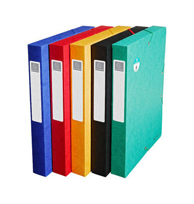 Heftbox farbig sortiert 50810E, A4 je 2x ro/blau/gr&uuml;n/gelb/schwarz, 4cm F&uuml;llh&ouml;he, Karton 600g