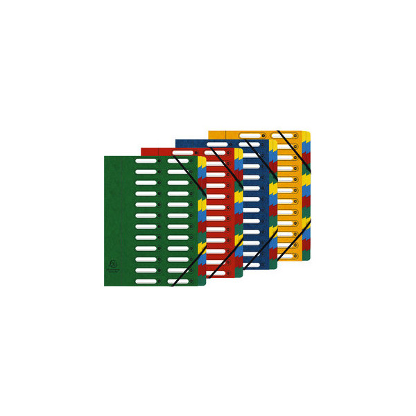 Exacompta Ordnungsmappe Harmonika - Serie 5324E, 24-teilig blanko, farbig sortiert, Din A4, 24 Fächer 3130631053247 Exacompta