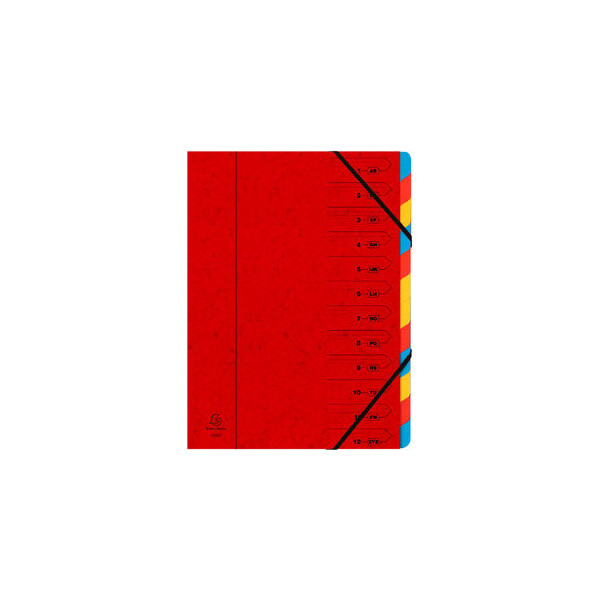 3130630541257 - Ordnungsmappe 54125E 1-12 rot A4 12 Fächer 3130630541257 Exacompta