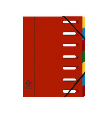 Ordnungsmappe Harmonika 55075E, 1-7, rot, Din A4, 7 F&auml;cher