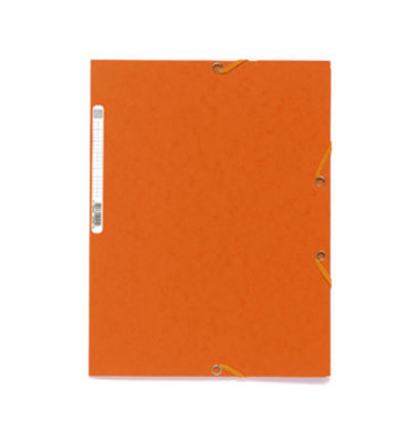Eckspannmappe 55504E, A4 orange Karton 400g, mit 3 Einschlagklappen