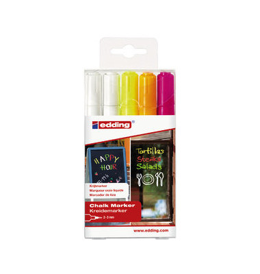 Windowmarker Kreidemarker, 4095-5999, Etui, 4-farbig sortiert, 2-3mm, Rundspitze