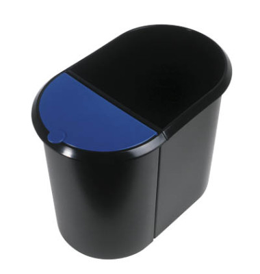 Papierkorb Duo 20 + 9 Liter schwarz/blau Papierkorb Duo 20 + 9 Liter schwarz/blau