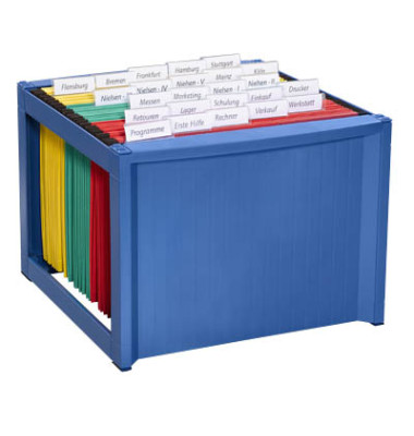 Hängemappenbox H61100 blau bis 40 Mappen leer stapelbar