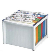 Hängemappenbox H61100 grau bis 40 Mappen leer stapelbar