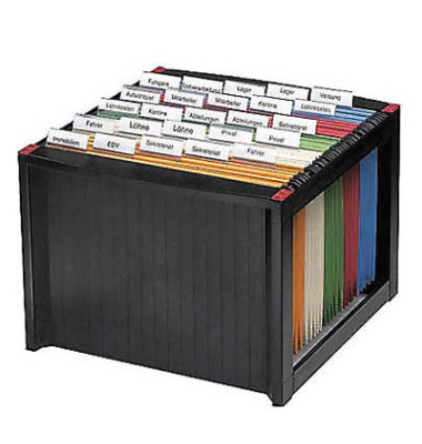 Hängemappenbox H61100 schwarz bis 40 Mappen leer stapelbar Hängemappenbox H61100 schwarz bis 40 Mappen leer stapelbar
