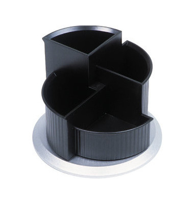 Multiköcher drehbar mit 4 Fächern schwarz/silber 150x112mm Multiköcher drehbar mit 4 Fächern schwarz/silber 150x112mm