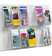 Wanddisplay m.12Fächer 1/3 A4 glasklar 762x51x518 Acryl