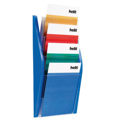Prospekthalter Bogendisplay blau 275x80x540mm 4XA4 Prospekthalter Bogendisplay blau 275x80x540mm 4XA4